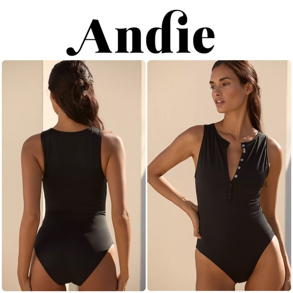 Andie Swim ☀️ The Malibu • One Piece • Solid Black • LARGE • Excellent Condition - Picture 1 of 6